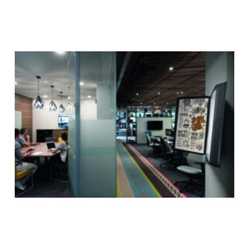 Support mural 10 tableaux de présentation noir/gris polyamide avec cadre profilé