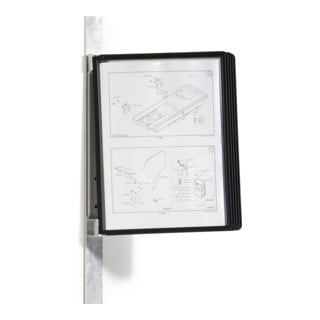 Support mural 5 tableaux de présentation noir avec cadre profilé DURABLE