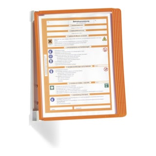 Support mural 5 tableaux de présentation orange avec cadre profilé DURABLE