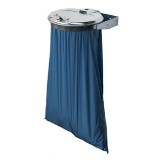 Support mural pour sacs poubelle 70-120 l, couvercle gris