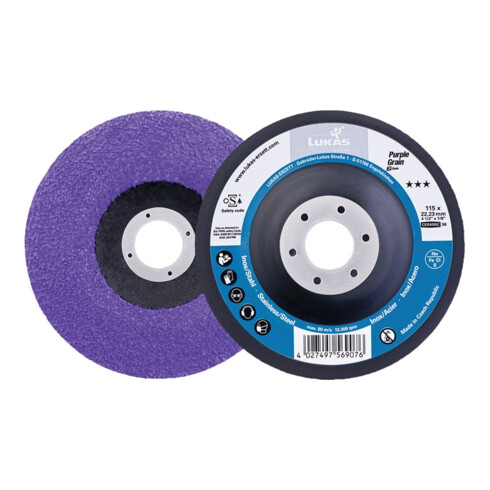 Support p. disque abrasif compact Purple Grain Single D115 mm granul. 36 contrec