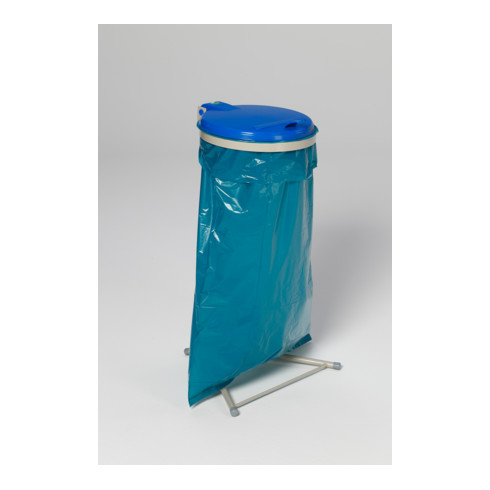 Support pour sacs poubelle WS 120 stationnaire, couvercle en plastique bleu Var