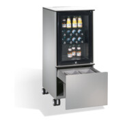 Support réfrigérateur C+P Asisto avec poubelle, H1150xL500xP600mm aluminium blanc
