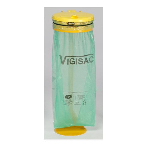 Support sac VIGIPIRATE jaune, couvercle en plastique jaune Var