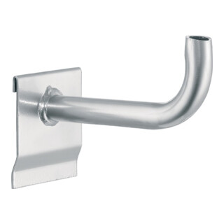 Support tubulaire L. 160 mm acier galvanisé adapté à panneau perforé à fentes