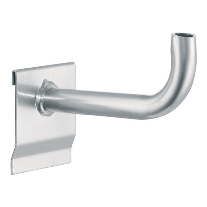 Support tubulaire L. 160 mm acier galvanisé adapté à panneau perforé à fentes
