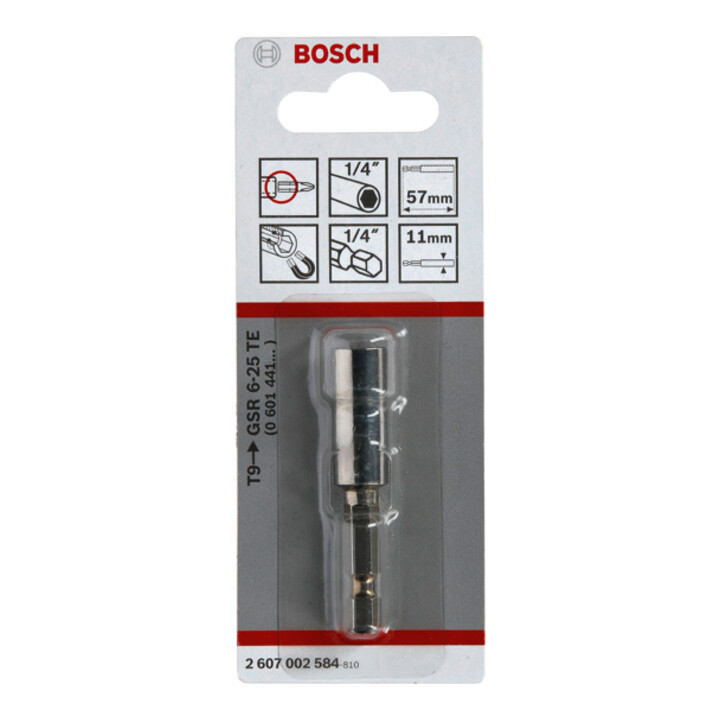 Support universel Bosch 1/4", 57 mm 11 mm, (en liaison avec butée de profondeur T9)