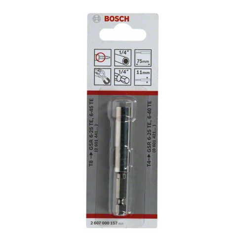 Support universel Bosch 1/4", 75 mm 11 mm, (en liaison avec butée de profondeur T8/T4)