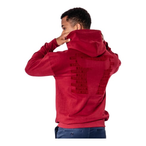 Sweat à capuche STIER M rouge foncé