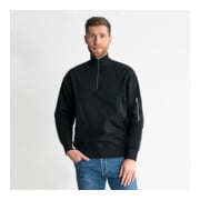 Sweat zippé oversize STIER Functional Pocket coton bio XXL noir