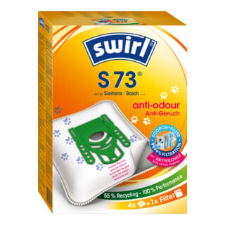 Swirl Sac à poussière S 73 anti-odeur VE4 Siemens Bosch