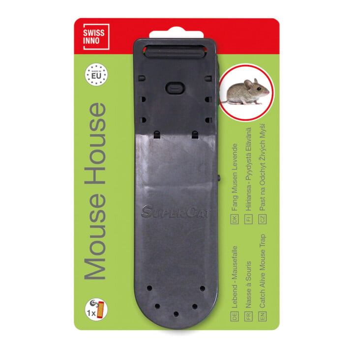 SWISSINNO Lebendfalle Mausehaus inkl. Köder SuperCat Solution