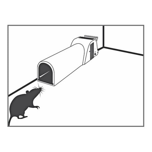 SWISSINNO Piège à souris NoSeeNoTouch avec appât SuperCat Solution