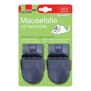 SWISSINNO Piège à souris Supercat lot de 2 avec appât Solution