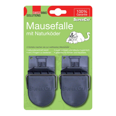 SWISSINNO Piège à souris Supercat lot de 2 avec appât Solution