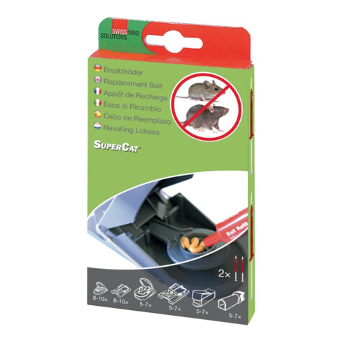 SWISSINNO Recharge d’appât seringue pour piège à rats/souris SuperCat 2x 3g Solution