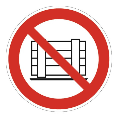 Symboles d'interdiction ASR A1.3/DIN EN ISO 7010 dépôt et entreposage interdits