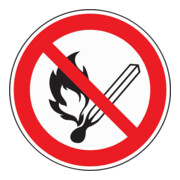 Symboles d'interdiction ASR A1.3/DIN EN ISO 7010 lumière/feu interdits plastique