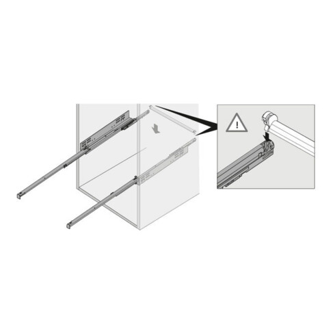 Synchronisation Push to open Alu.L.270,300,350,400,450,500,550,650mm HETTICH