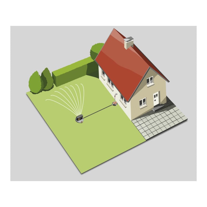 Système d'arrosage complet GARDENA avec arroseur escamotable quadrilatéral OS 140