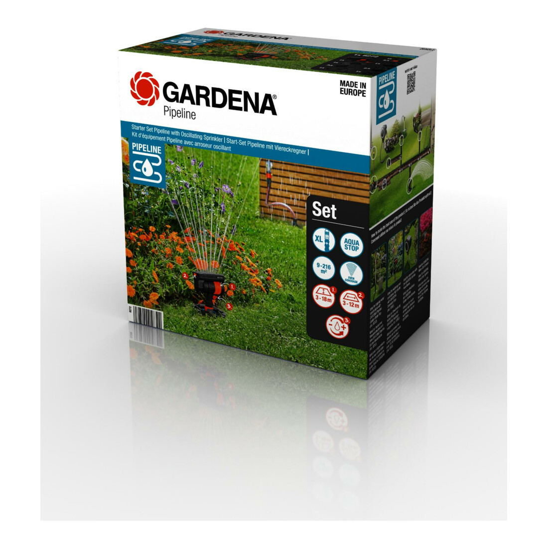 Système d'arrosage Start-Set Pipeline GARDENA avec arroseur carré