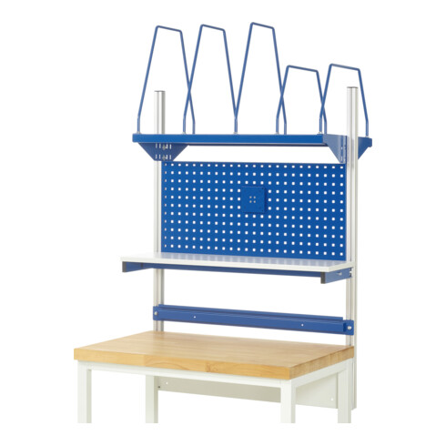 Rau System-Aufbau - Kit 03 P350xH1130mm, piétement gris clair, équipement bleu gentiane