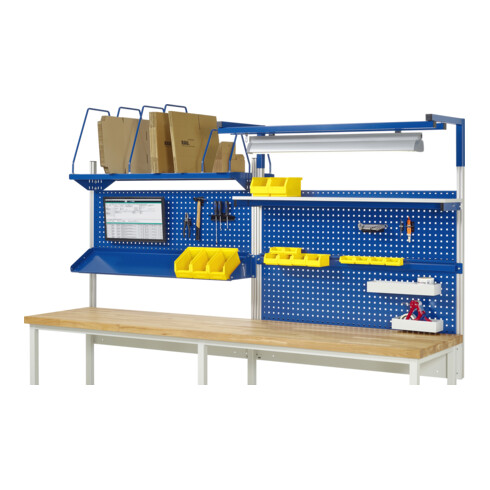 Rau System-Aufbau - Kit 06 H1380mm, piétement gris clair, équipement bleu gentiane