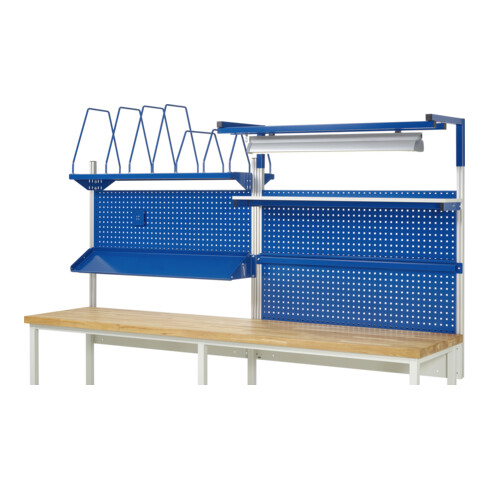 Rau System-Aufbau - Kit 06 H1380mm, piétement gris clair, équipement bleu gentiane