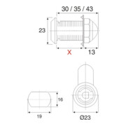 Système de serrure à levier 600 gl. avec 17 mm, cylindre intérieur inclus-4