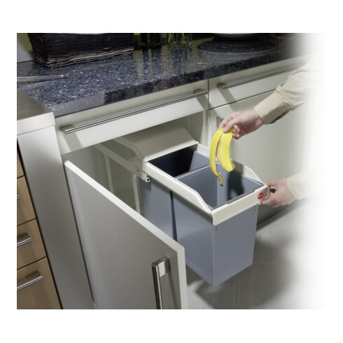 Hailo Multi-Box duo L, poubelle encastrable, 2x14 ltr
