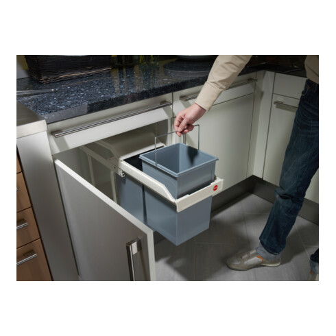 Hailo Multi-Box duo L, poubelle encastrable, 2x14 ltr