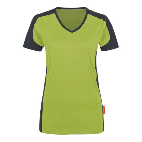T-shirt à col en V p. femmes taille M kiwi/anthracite 50% CO / 50% PES Scheibler