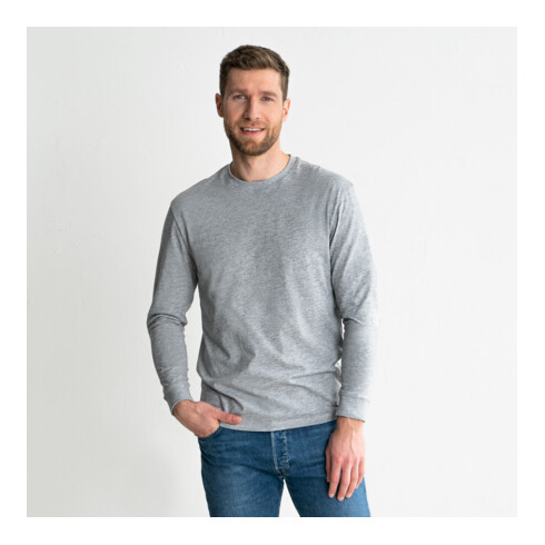 T-shirt manches longues STIER Logo Capsule coton bio S gris
