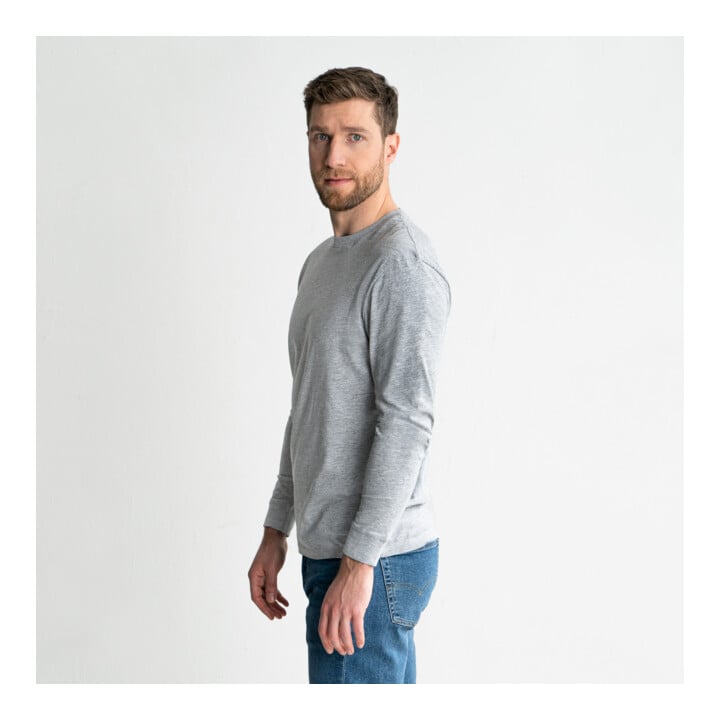 T-shirt manches longues STIER Logo Capsule coton bio XL gris