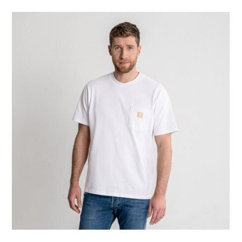 T-shirt STIER Heavy Pocket coton bio L blanc