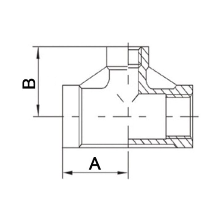 T-Stück EN 10226-1 NPS 3/8 Zoll NPS2 1/4 Zoll IG reduziert SPRINGER