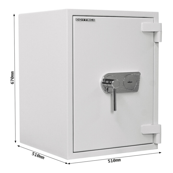T05910 Coffre-fort ignifuge Diamant PO65 serrure à double panneton gris clair