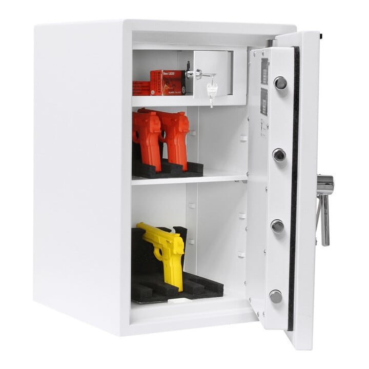 T05986 Feuerschutztresor Atlas Fire 65 serrure à double panneton blanc