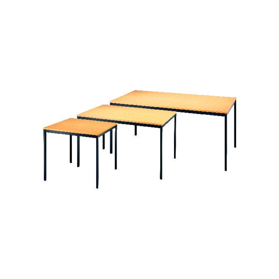 Table 800 × 800 mm noire / hêtre