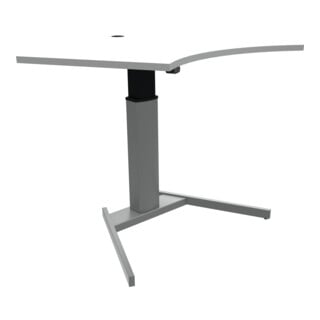 Table assis-debout &agrave; r&eacute;glage en hauteur &eacute;lectrique STIER 501-19 138x92 cm, m&eacute;lamin&eacute; blanc 68-120 cm