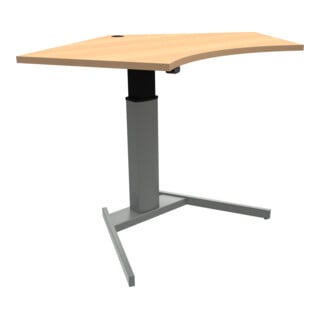Table assis-debout &agrave; r&eacute;glage en hauteur &eacute;lectrique STIER 501-19 138x92 cm, m&eacute;lamin&eacute; h&ecirc;tre 68-120 cm