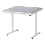 RAU Table de travail adlatus 150 réglable en hauteur électriquement Plateau de travail avec revêtement en tôle d'acier 750 mm x 800 mm