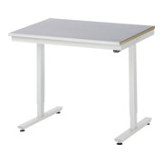 RAU Table de travail adlatus 150 réglable en hauteur électriquement Plateau de travail avec revêtement en tôle d'acier 750 mm x 800 mm