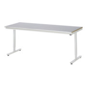 Table de travail adlatus RAU 150 réglable en hauteur électriquement Plan de travail avec revêtement en tôle d'acier 2000 mm x 800 mm