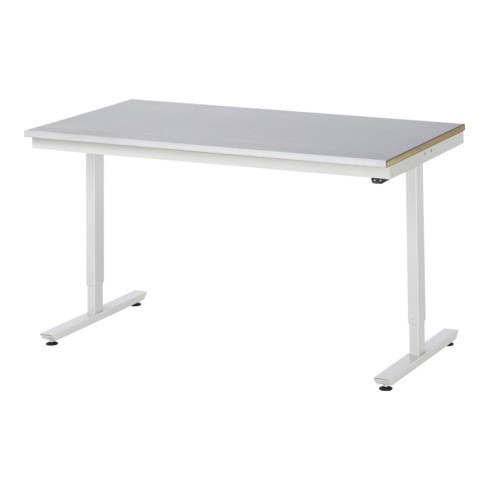 RAU Table de travail adlatus 150 réglable en hauteur électriquement Plateau de travail avec revêtement en tôle d'acier 750 mm x 800 mm