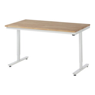 RAU Table de travail adlatus 150 réglable en hauteur électrique, plateau massif en hêtre