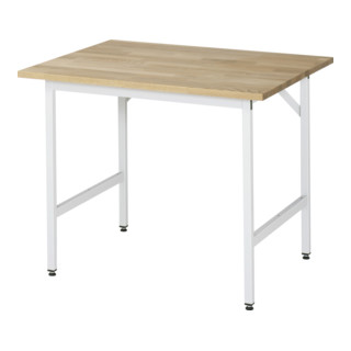 Table de travail Rau série Jerry, hêtre, réglable en hauteur