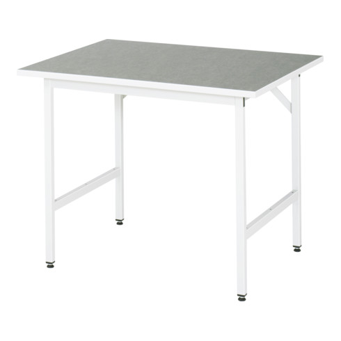 Table de travail Rau série Jessy, plan de travail avec revêtement en linoléum/universel