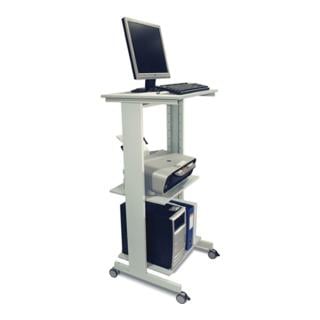 Table de travail p. PC H1180xl600xP500mm gris clair, RAL 7035 mobile