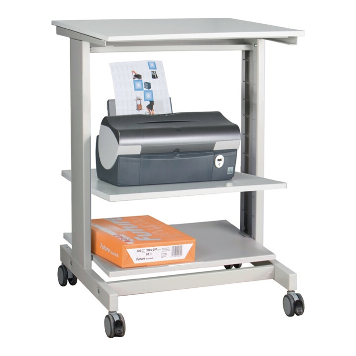 Table de travail p. PC H670xl600xP500mm gris clair, RAL 7035 mobile
